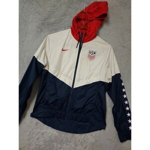 Nike Jacket Womens Small USWNT Soccer US Soccer Windbreaker Wind Runner Hooded